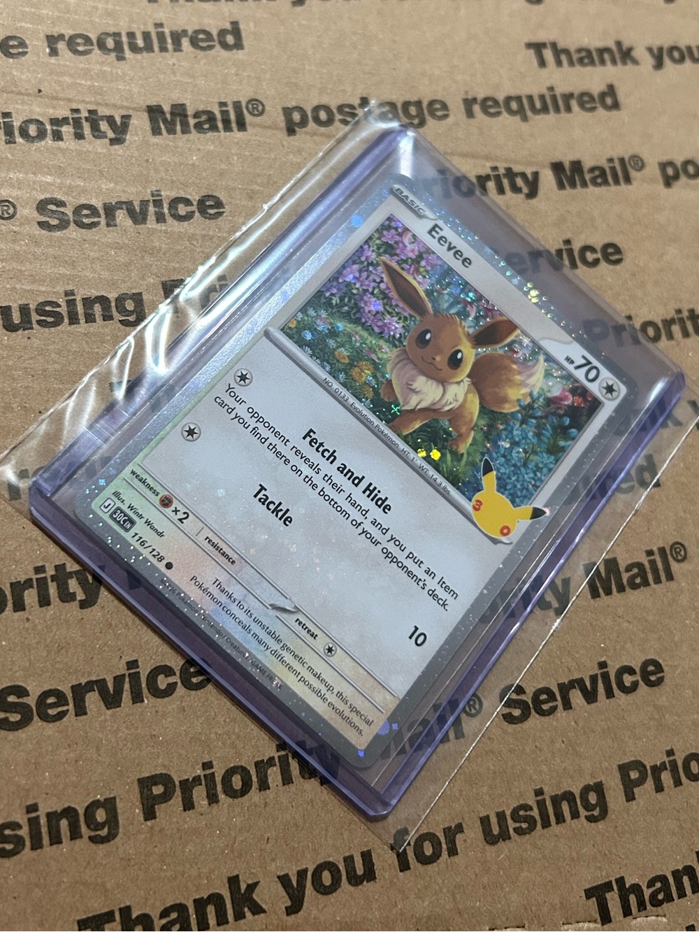 Cosmos Holo Eevee 30th Celebration Pokemon TCG Promo Card No. 116/128 - Picture 2 of 5